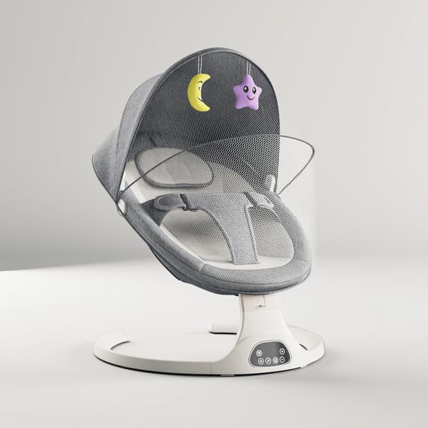Babysvingestol, Justerbare Hastigheder, Bluetooth Kontrol,Grå