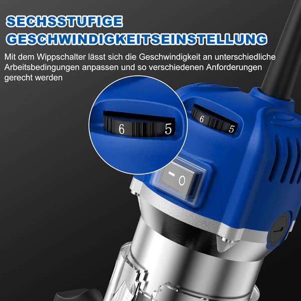 Palm Router, 6 hastighedsindstillinger, inkluderer 15 routerbits,Elektrisk trimmer