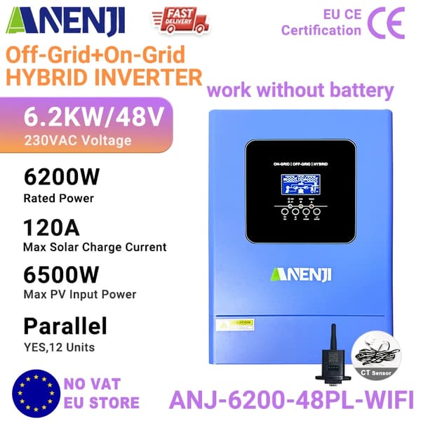 Solomformer, MPPT Ladecontroller, WiFi Overvågning,NEJ Parallel, 220-240V, 48V