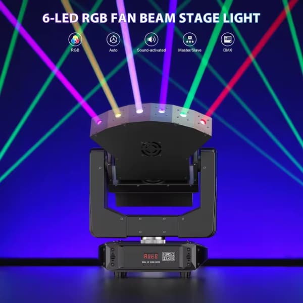 Bevægelseshovedlys, RGB laser effekter, motoriseret bevægelse,sort, EU stik