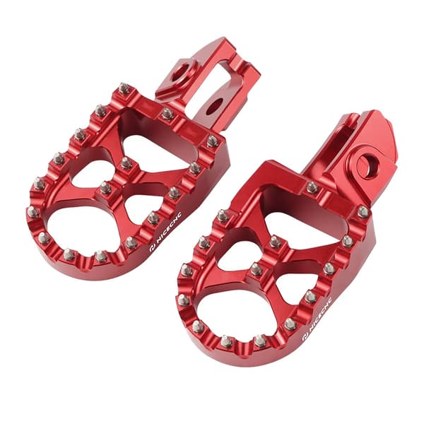 Fodstøtter, Holdbart Aluminium, Forbedret Greb,Rød