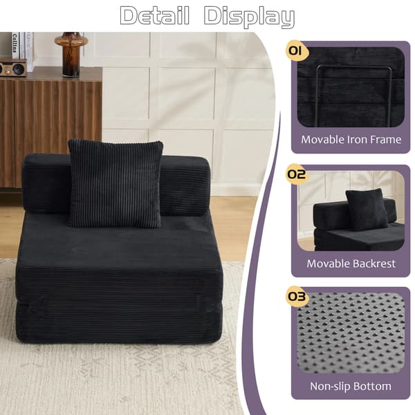 Sofa Seng, Pladsbesparende Design, Multifunktionel Brug,Sort