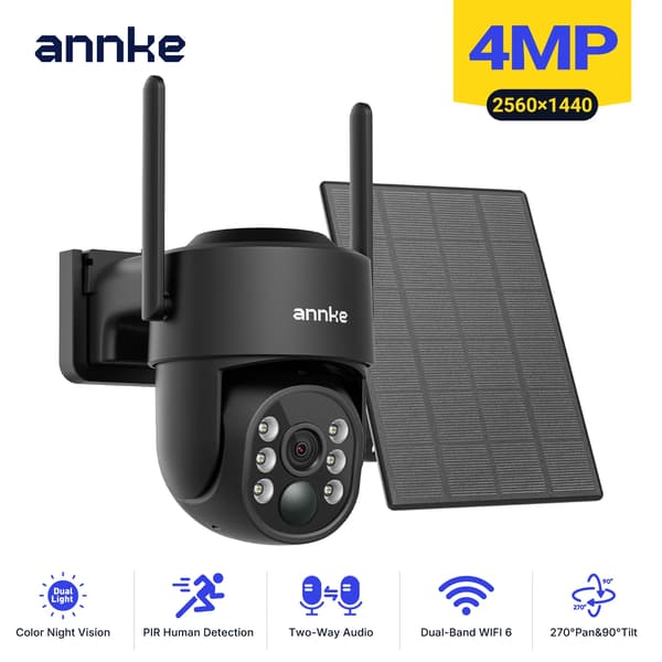 Turvakamera, Aurinkokäyttöinen, 4MP Yönäkö,1PC, Ei plugia-b