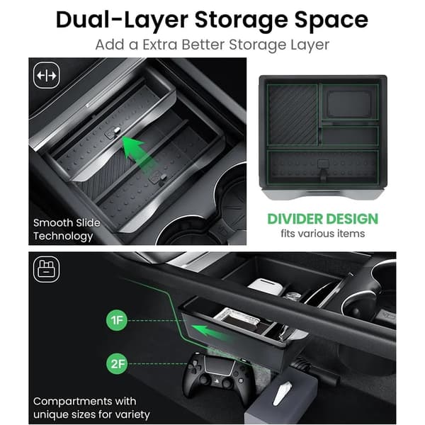 Armlänsstöd Låda Förvaring, Hållbart Material, Enkel Installation,Svart 2Pcs Set