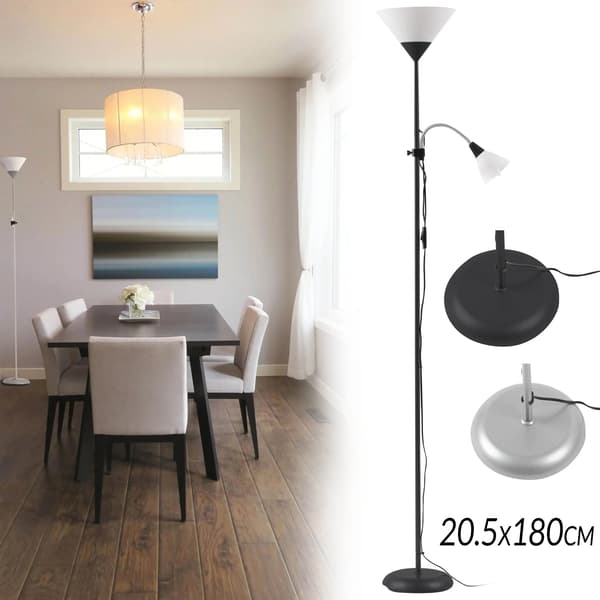 Gulvlampe, Højdejusterbar, Energi Effektiv Belysning,1.8M Sort