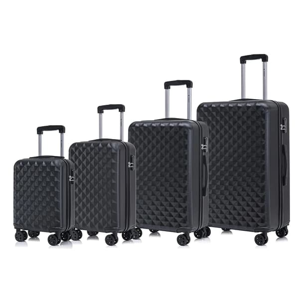 Kuffert, Holdbart Materiale, Ergonomisk Design,Sort (16 + 20 + 24 + 28 tommer)