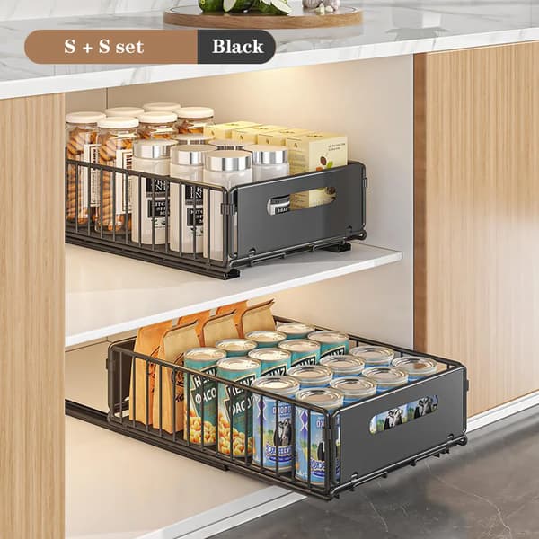 Skab Organizer, Utrækkelig Design, Udvidelig Opbevaring,2PCs S