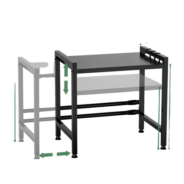 Mikroovn Rack, Justerbare Hylder, Robust Design,2 Tier-Sort