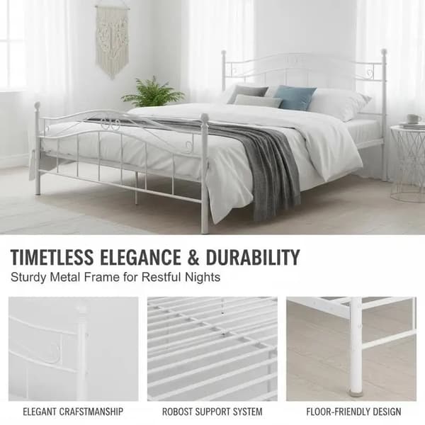 Sengestel, Metal Konstruktion, Moderne Design,Hvid