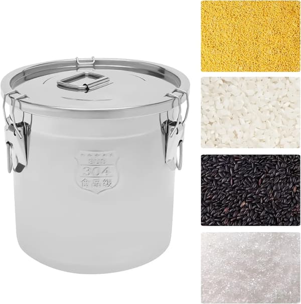 Förvaringsbehållare, Rostfritt Stål, Högkvalitativ Tätning,silver