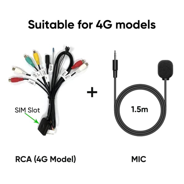 RCA-kabel, USB-digitalmikrofon, Android-kompatibilitet,(4G-modell) RCA MIC