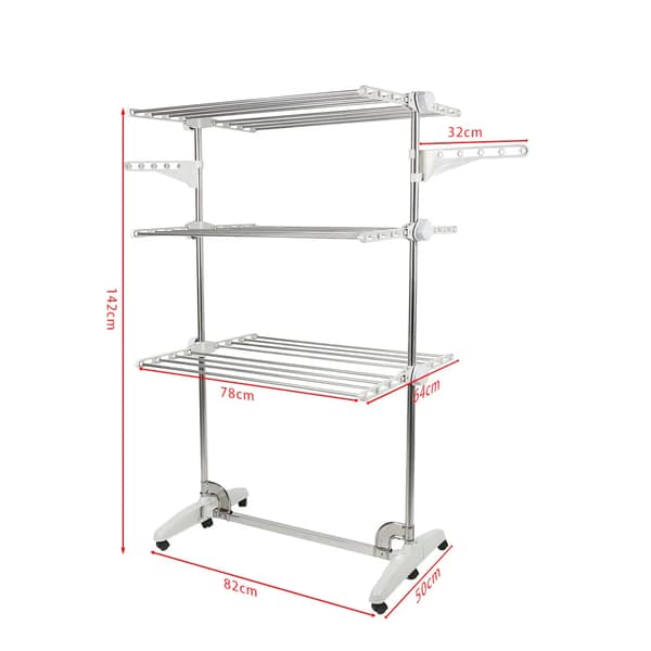 Tørretumbler, Foldbart Design, Holdbart Rustfrit Stål,HVID