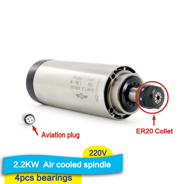 Spindelmotor, 2,2 kW effekt, hög hastighet,Endast spindel