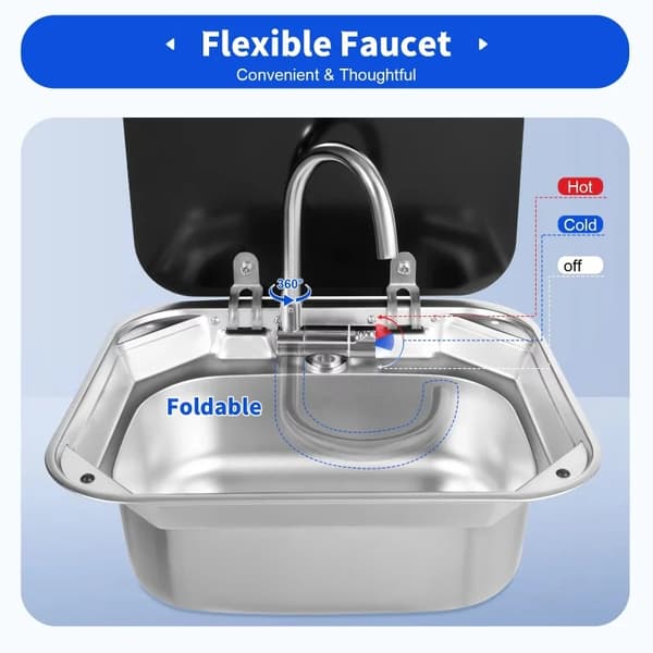 Handtvättsbasin, Kompakt Design, Hållbara Material,RV Handfat