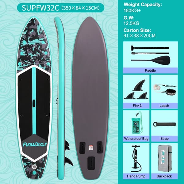 Oppustelig Paddle Board, Holdbart PVC Materiale, Skridsikker Overflade,SUPFW32C