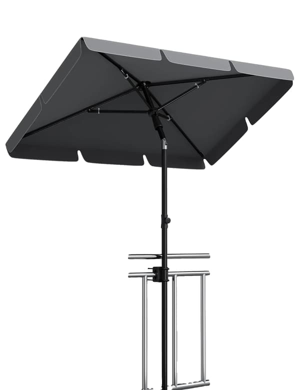 Parasoll, Justerbar Höjd, UPF 50+ Skydd, GRÅ
