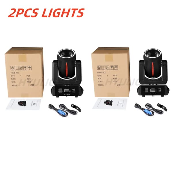 LED Moving Head Lygter, 8 Farver, 18 Rotating Prisme,100V-240V EU Stik, 2PCS