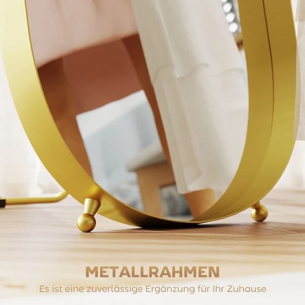 Helkroppsspegel, Metallram, Elegant Design,Guld