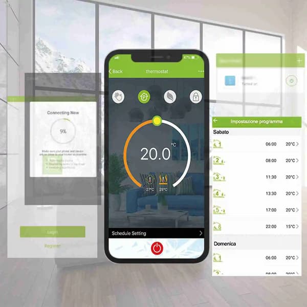 Smart Programmerbar Termostat, Röststyrning, LCD Skärm,Silver WiFi T