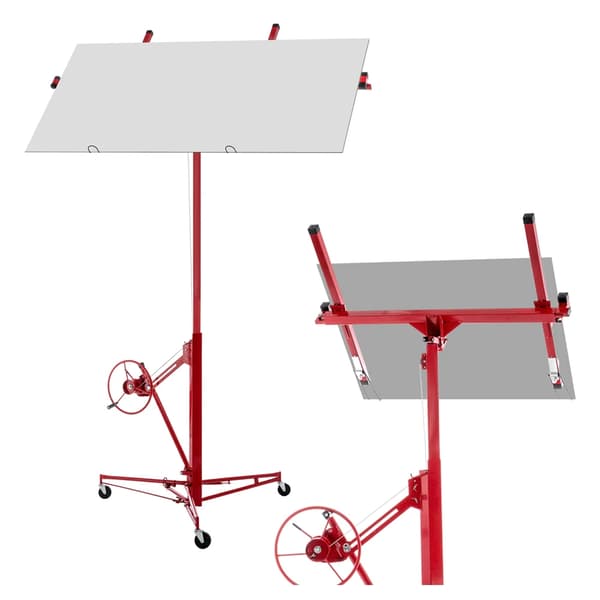 Gipsplattelyftare, Maximal lastkapacitet 68 kg, Fällbar design,350-Röd