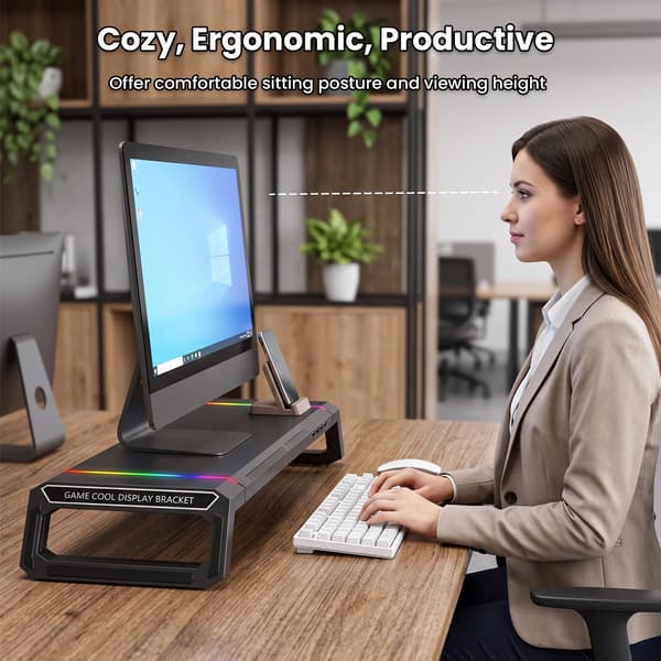 Skärmställ, Ergonomisk Design, Fällbar Förvaring,svart
