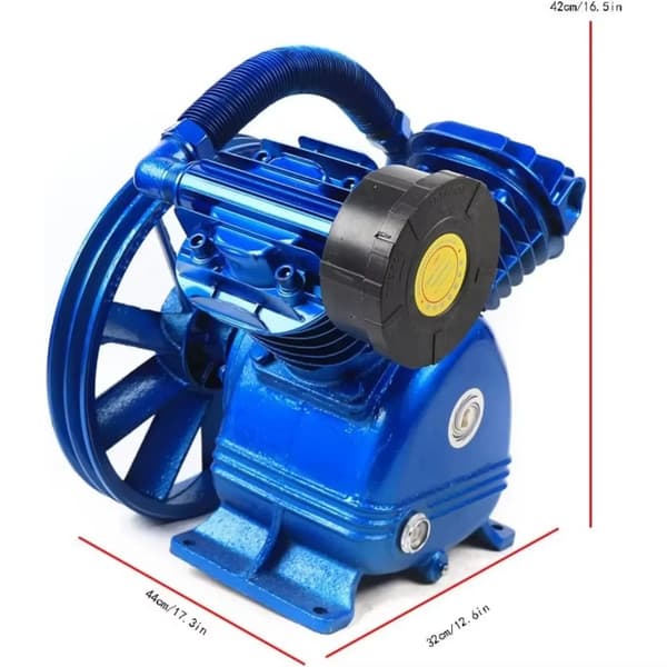 Luftkompressor, 5,5 HK, Twin-Cylinder Design,Blå