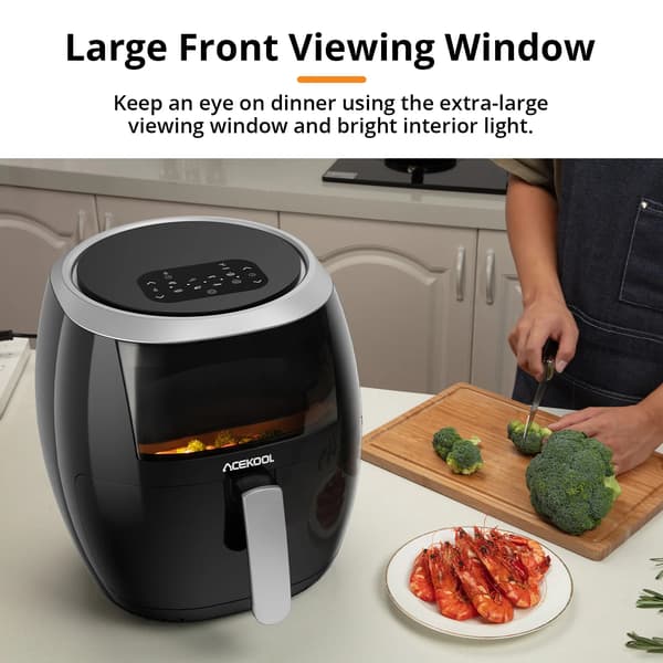 Luftfritös, Digital LED Touch Screen, 8 Matlagningsinställningar,EU, svart