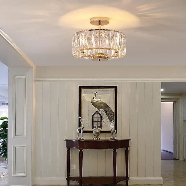 Loftlampe, Dæmpbar, Semi-Flush Mount,Guld, ændrebar, 100-300W