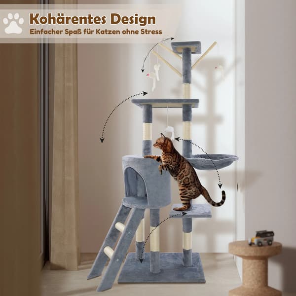 Kattetårn, Multi-Niveau Design, Kradsepost,Kat klatre ramme