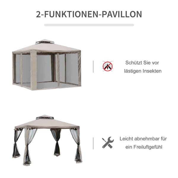 Trädgårdsgazebo, Väderbeständig, Insektskydd,Som visas