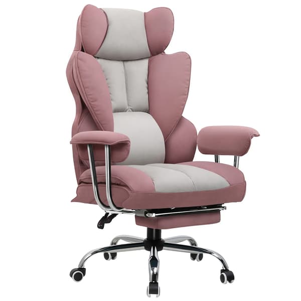 Spelstol, Ergonomisk Design, Maximal Belastning 150kg,Rosa (Tyg)