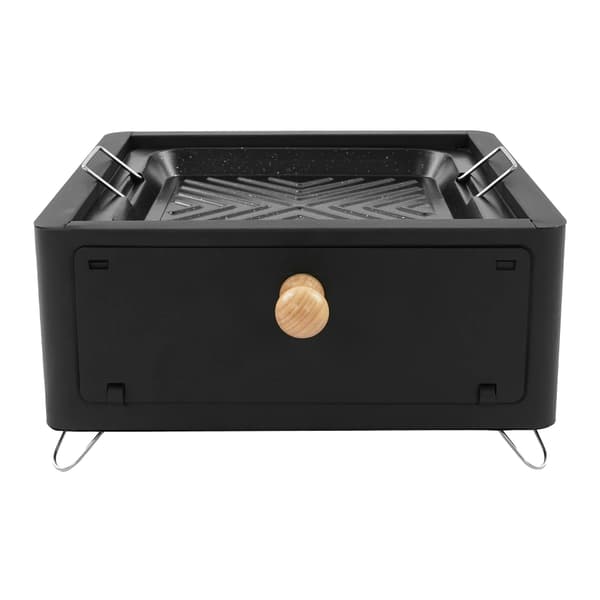 Campingkomfur, Bærbar Kulgrill, Borddesign,sort