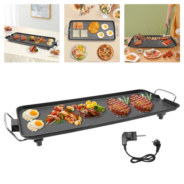 Elektrisk Grill, Kompakt Design, Justerbar Temperatur,sort