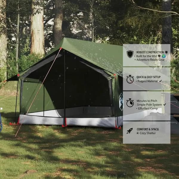 Campingtält, Vattentåligt Material, E-Port Ventilation,Grön