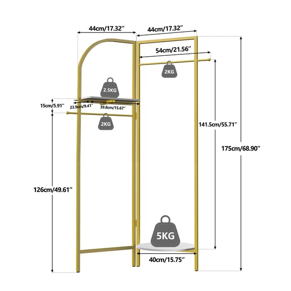 Kapperække, Moderne Design, Multifunktionel Brug,Guld