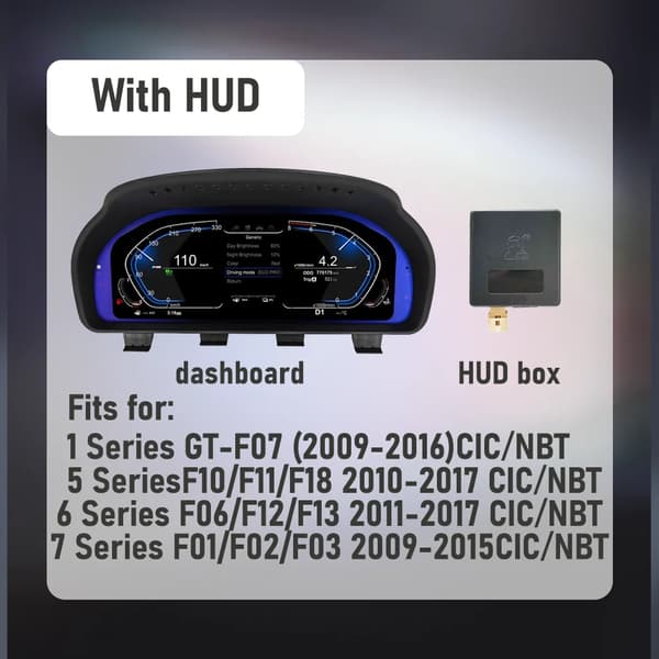 Digital Dashboard Panel, 1920x720 Opløsning, Plug & Play Installation,F10 med HUD