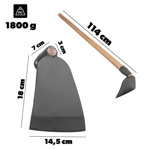 Hacka, Stålmaterial, 18 cm Längd, 15 cm Bredd, Kompatibel för Trädgårdsarbete, Effektiv Jordpenetration
