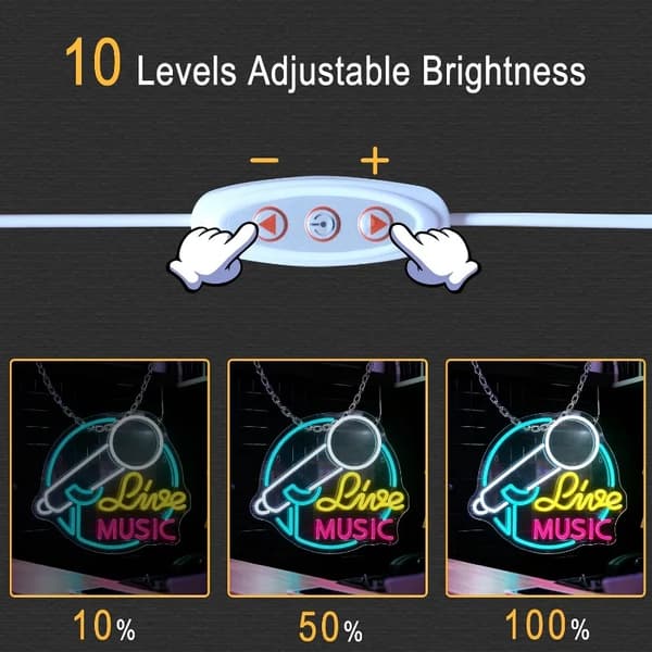 Neonskylt, dimbar LED-lampa, USB-driven,32x35cm