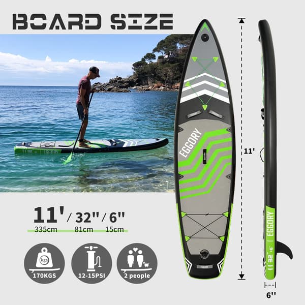 Stand Up Paddle Board, Letvægtsdesign, Komplet Tilbehørssæt,fluorescerende grøn