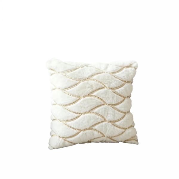Pudebetræk, Blød Polyester, Elegant Design,Off-White 45X45Cm