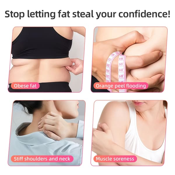 Cellulite Massager, EMS Teknologi, RF Hud Fastgørelse,sort