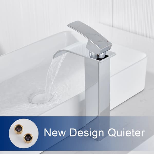 Basinblandare, Vattenfall Design, Rostfritt Stål Konstruktion,Rostfritt stål, Krom, G3/8