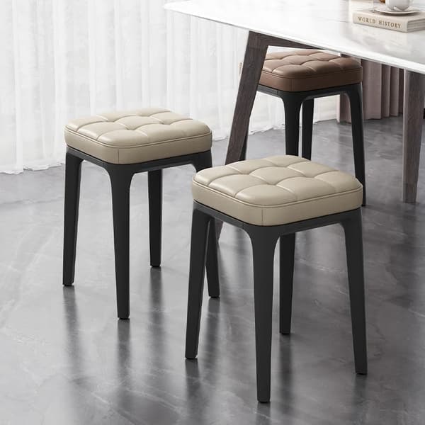Barstol, Kunstlæder, Ergonomisk Design,Mælk hvid