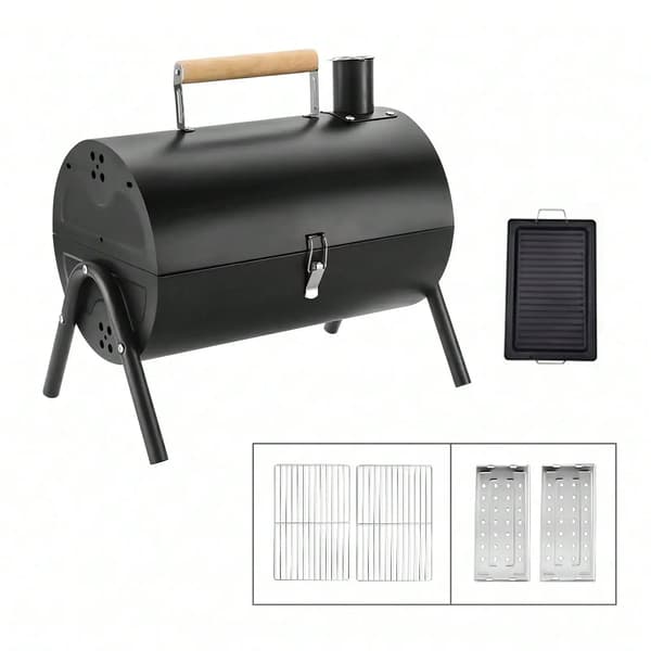 Grill, Bærbar Design, Letvægts og Sammenklappelig,sort