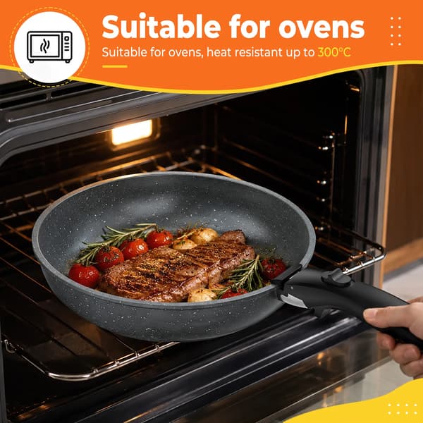 Køkkengrej Sæt, Nonstick, Pladsbesparende Design,sort