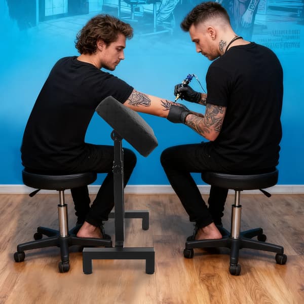 Tatuering Armstöd Ställ, Justerbar Höjd, Halkfri Bas,Svart