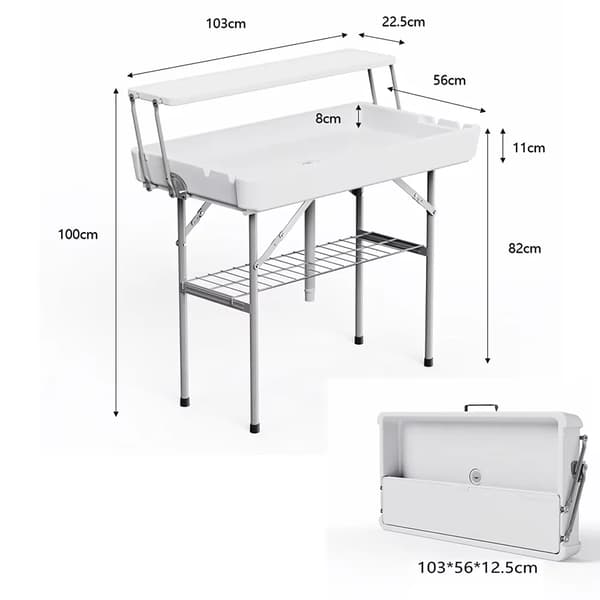 Iscooler, Bærbar Design, Ekstra Opbevaringshylde,HVID