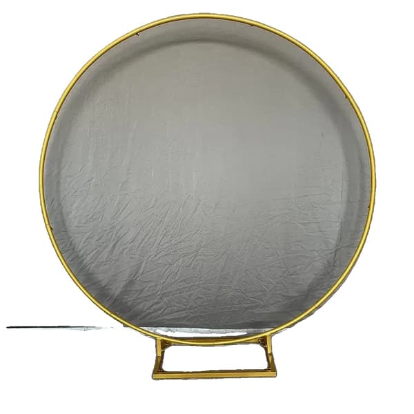 Metal Circle Bue Stativ, Egnet til Bryllupper, Tilpasselige Farvemuligheder,Guld-kvadratbase, 2,5 m (98 in)