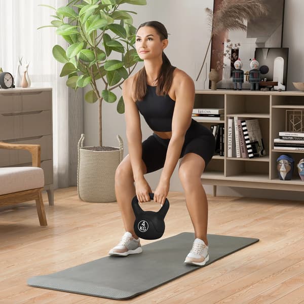 Kettlebell, Platt Bas, Ideal för Styrketräning,armégrön