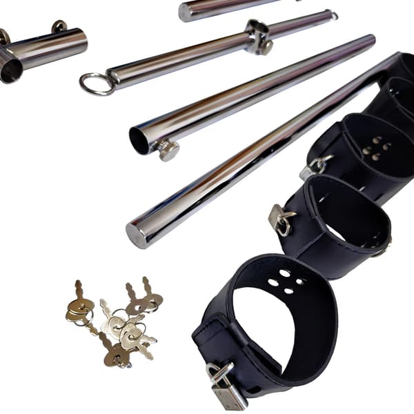 BDSM Bondage Sæt, Justerbare Fængsler, Holdbart Rustfrit Stål,BDSM Bondage Sæt